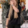 Velora Flare Black Leggings — 1 Velora Flare Black Leggings — modest black flare leggings, look 1