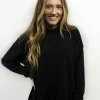 Velora Flex Long Sleeves Black T-shirt — 1 Velora Flex Long Sleeves Black T-shirt — modest black long-sleeve top, look 1
