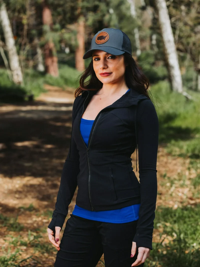 Velora Slim Navy Leggings — modest navy slim leggings, look 1