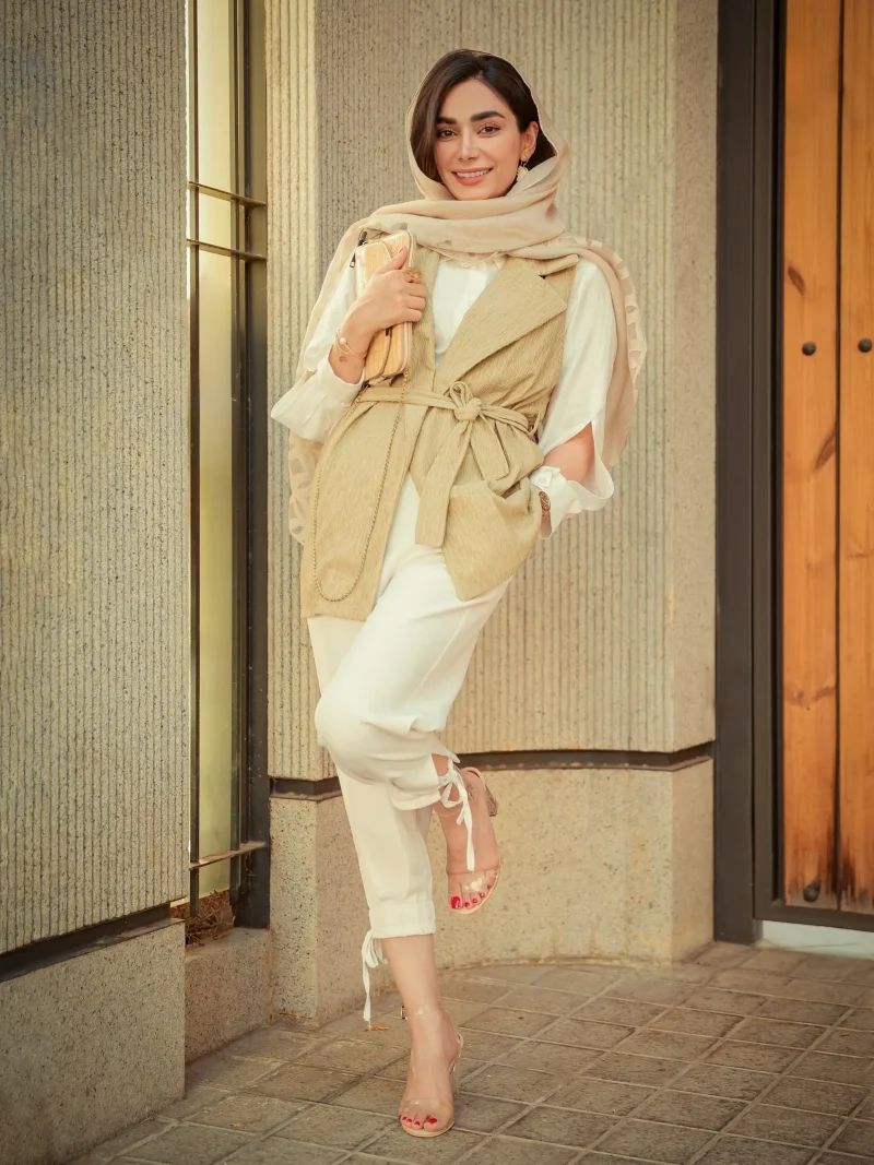 Velora Beige Tunic — modest beige tunic, look 4