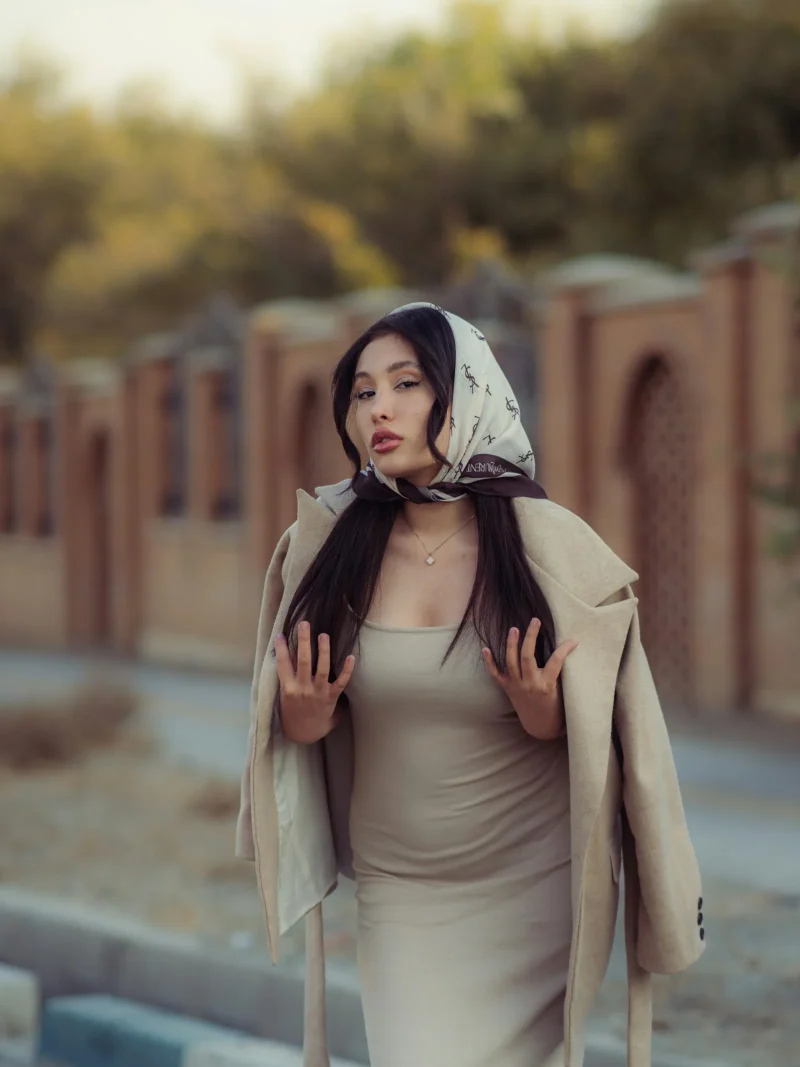 Velora Beige Tunic — modest beige tunic, look 6